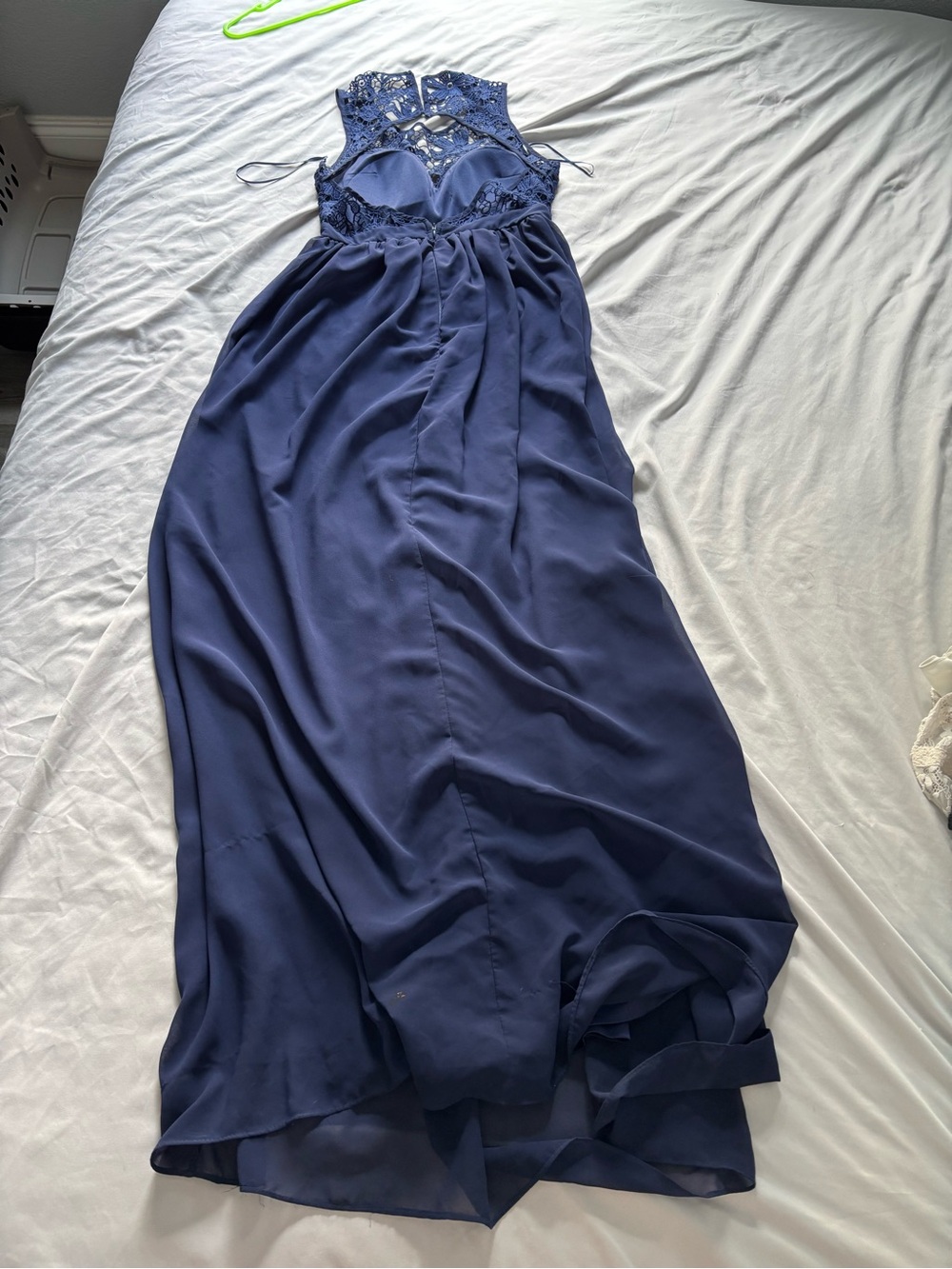 Lace Bodice Maxi Dress in Navy - Formal Evening Gown